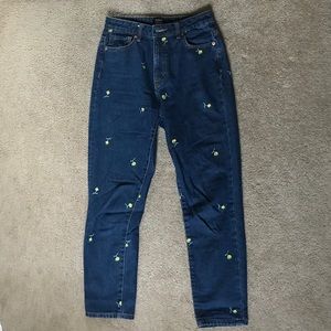 BDG Flower Embroidered Jeans